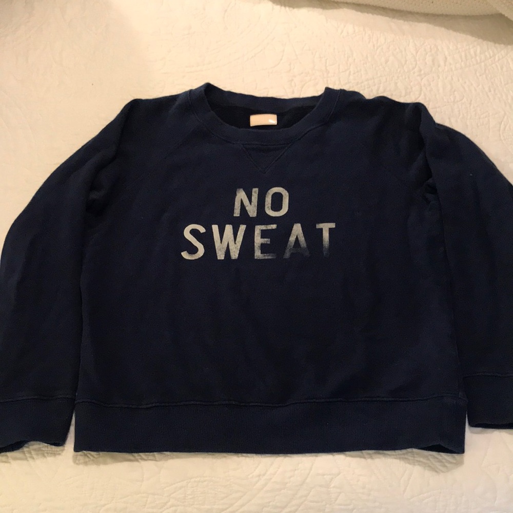 MOTHER Navy Blue 'NO SWEAT' Graphic Sweatshirt